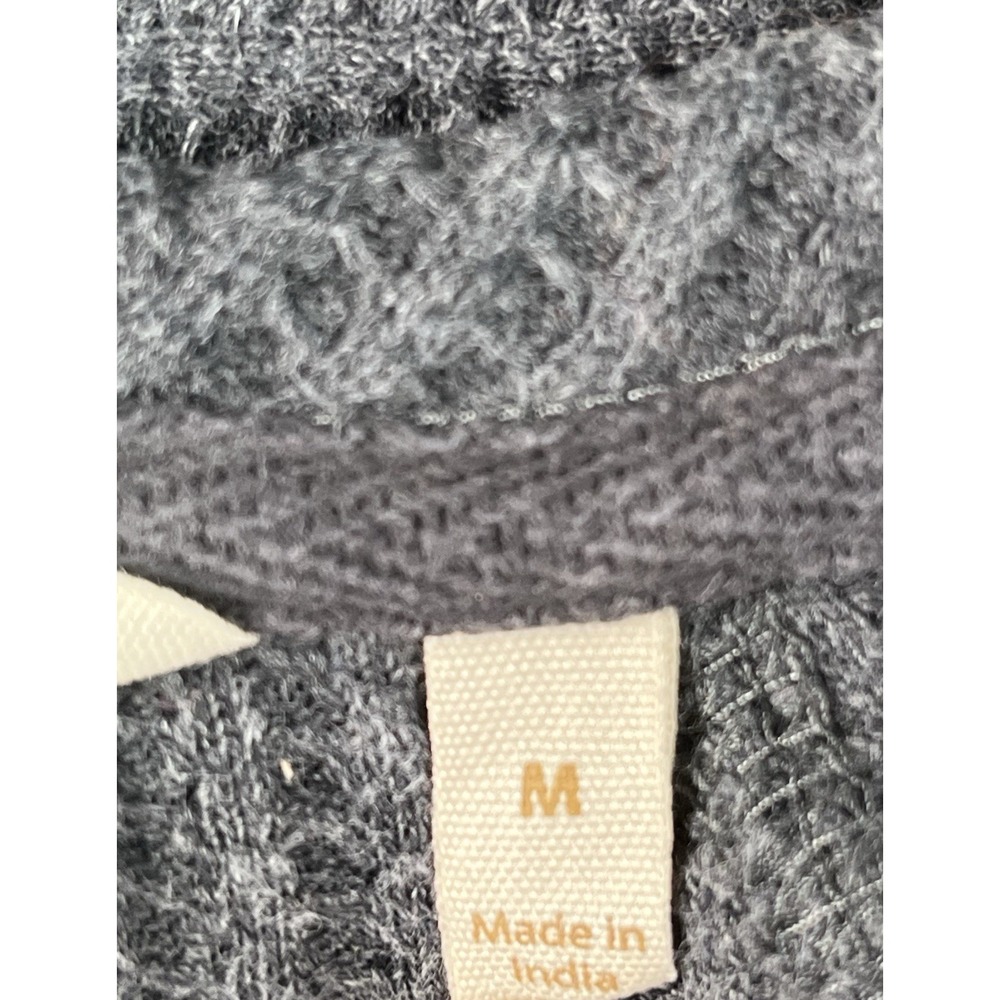 Soft Surroundings Cowl Neck Waffle Knit Sweater Top Women's Size M Gray READ - Picture 5 of 12